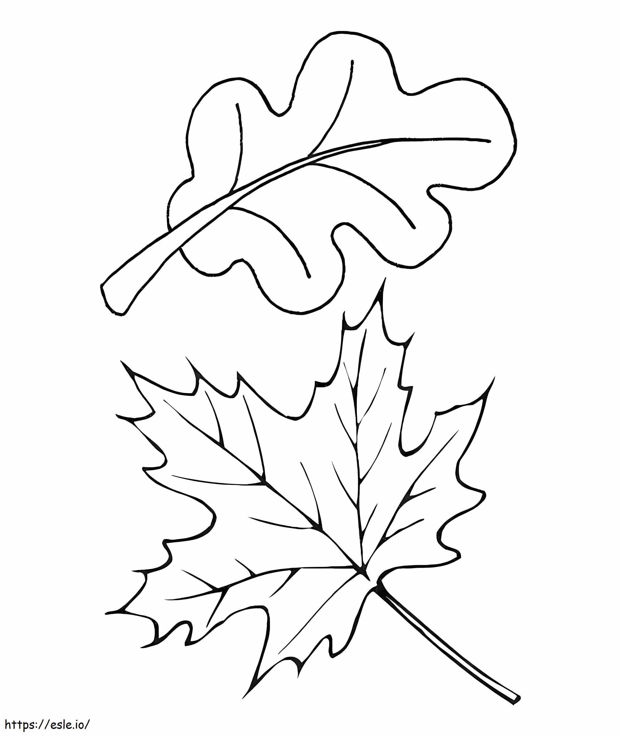 Autumn Of Two Leaves coloring page
