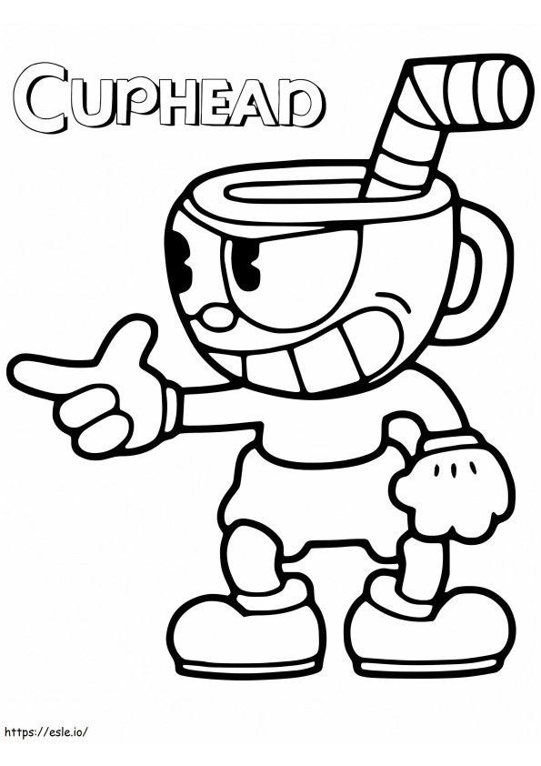 Character Cuphead coloring page