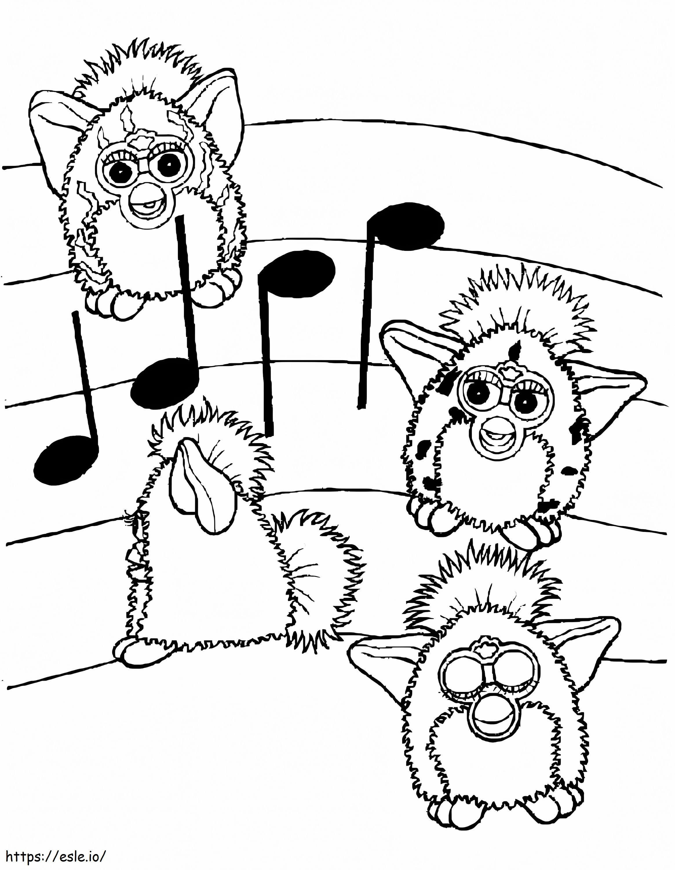 Coloriage Musique Furby à imprimer dessin