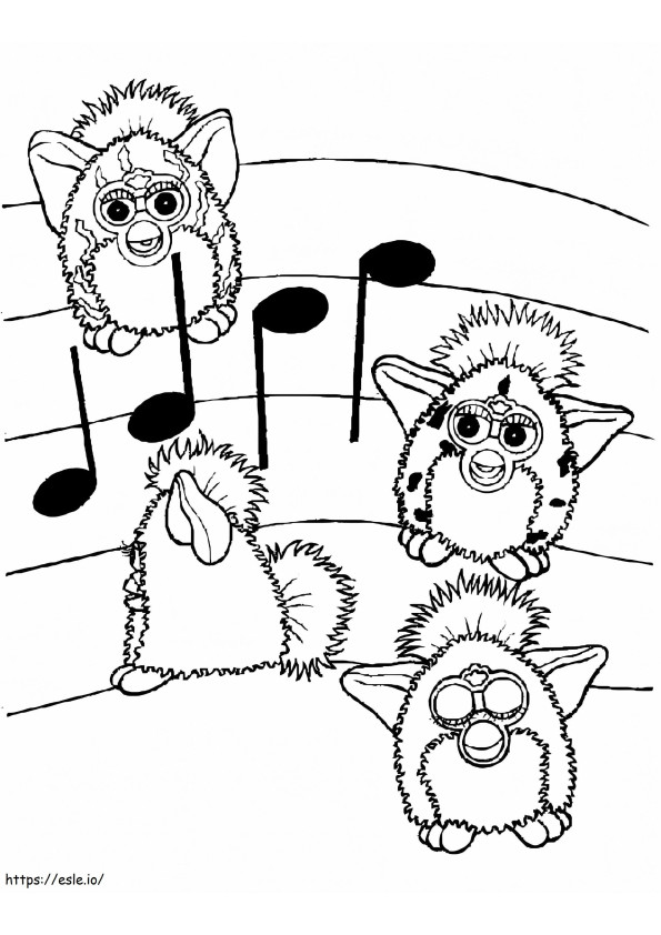 Furby-muziek kleurplaat