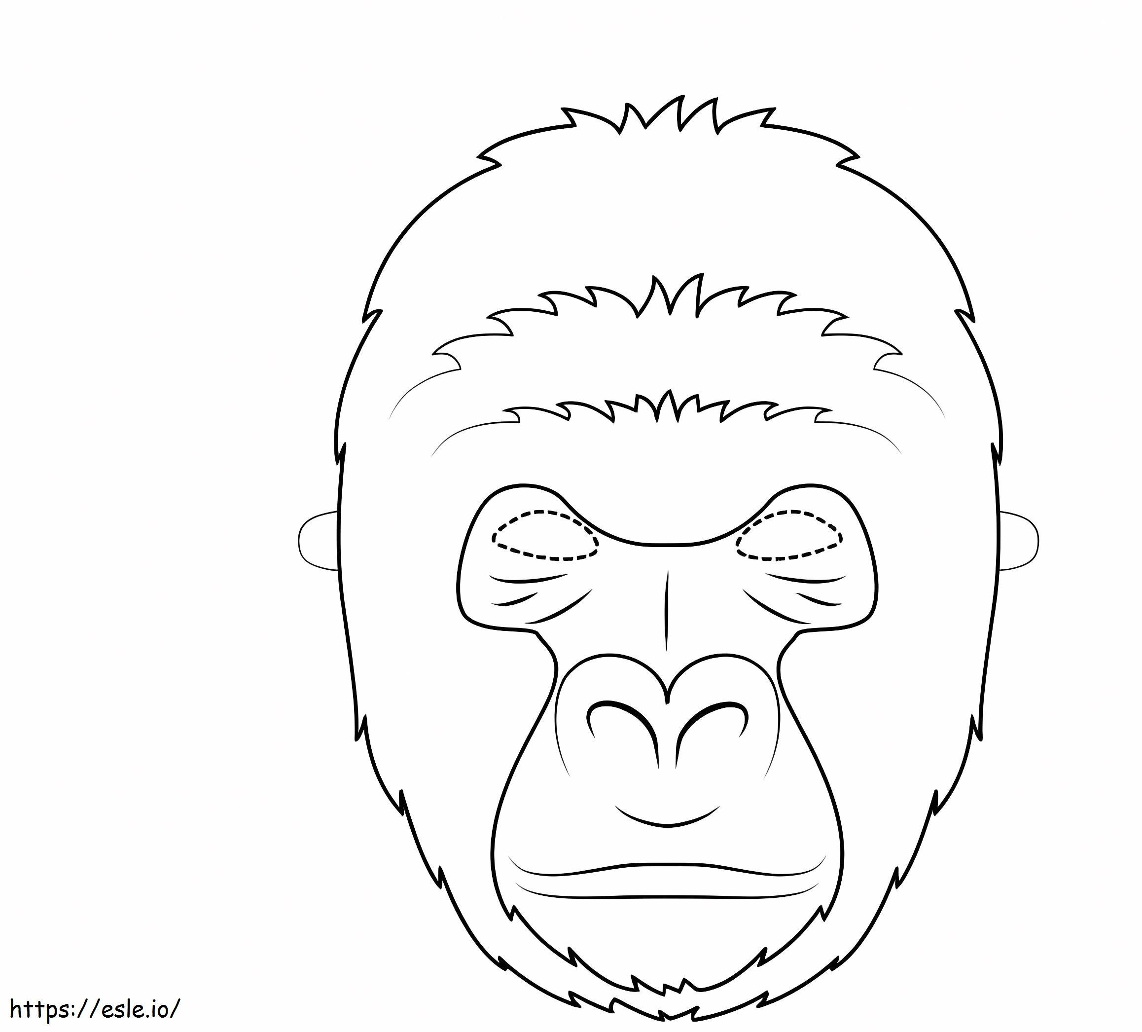 Uma máscara de gorila para colorir