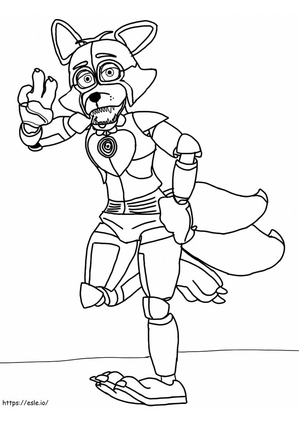 Happy Foxy FNAF coloring page