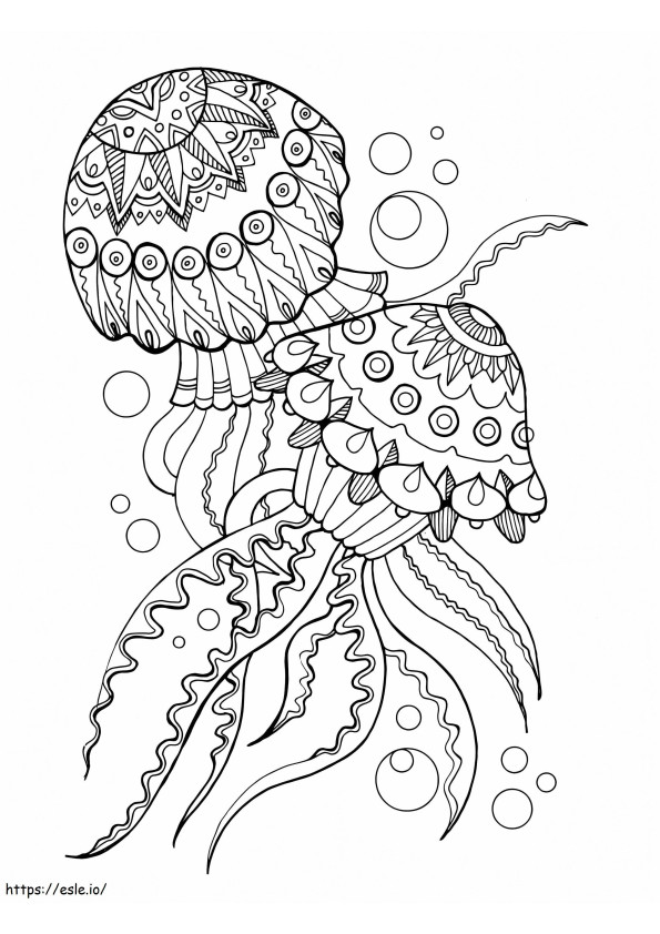Two Jellyfish Is For Adults coloring page