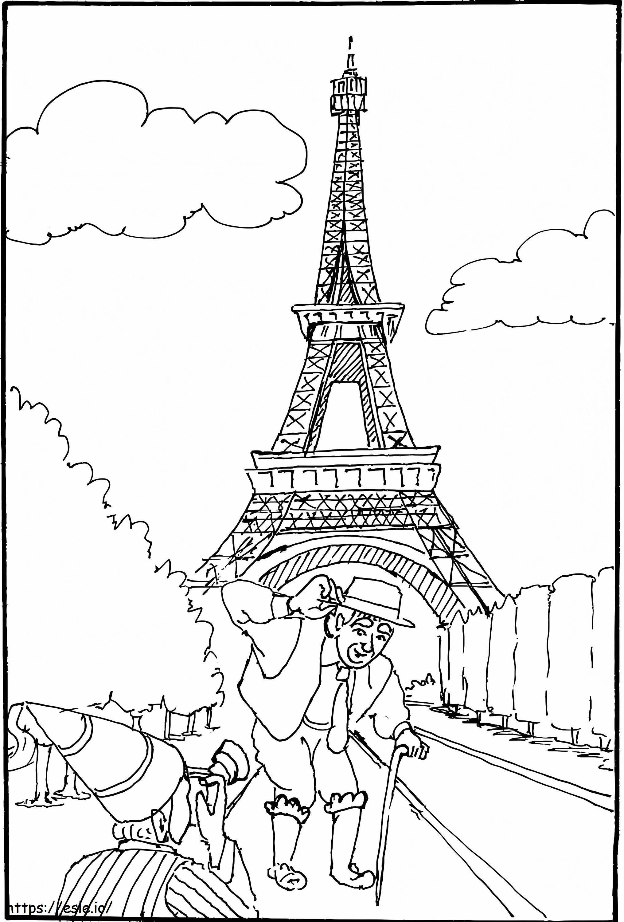 Torre Eiffel 25 para colorir