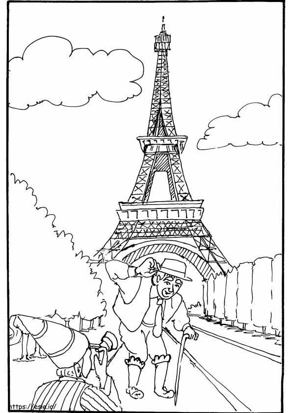 Coloriage Tour Eiffel 25 à imprimer dessin