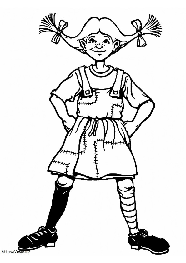 Cool Pippi Longstocking coloring page