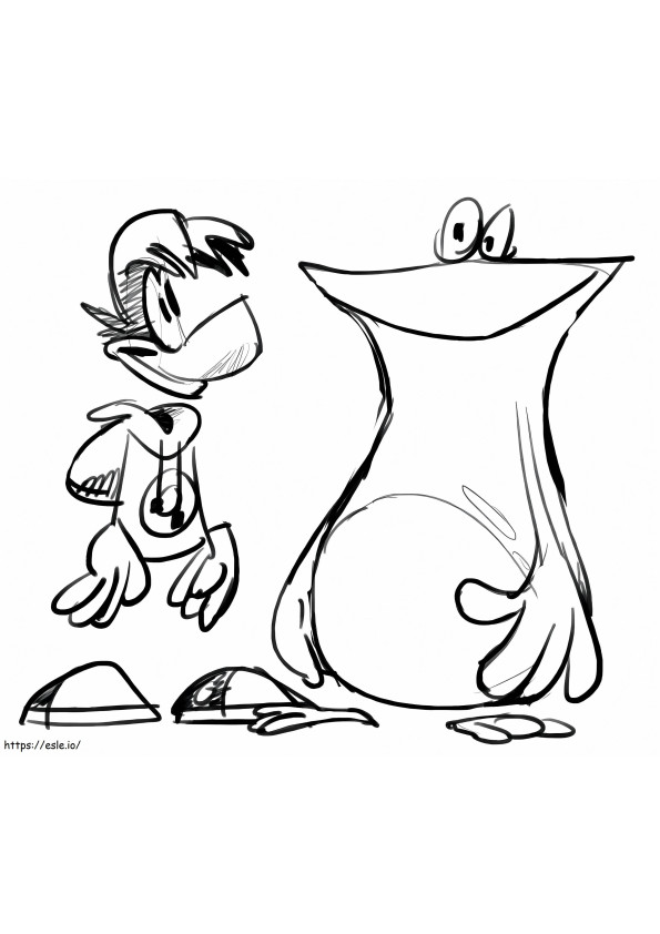 Rayman And Globox coloring page