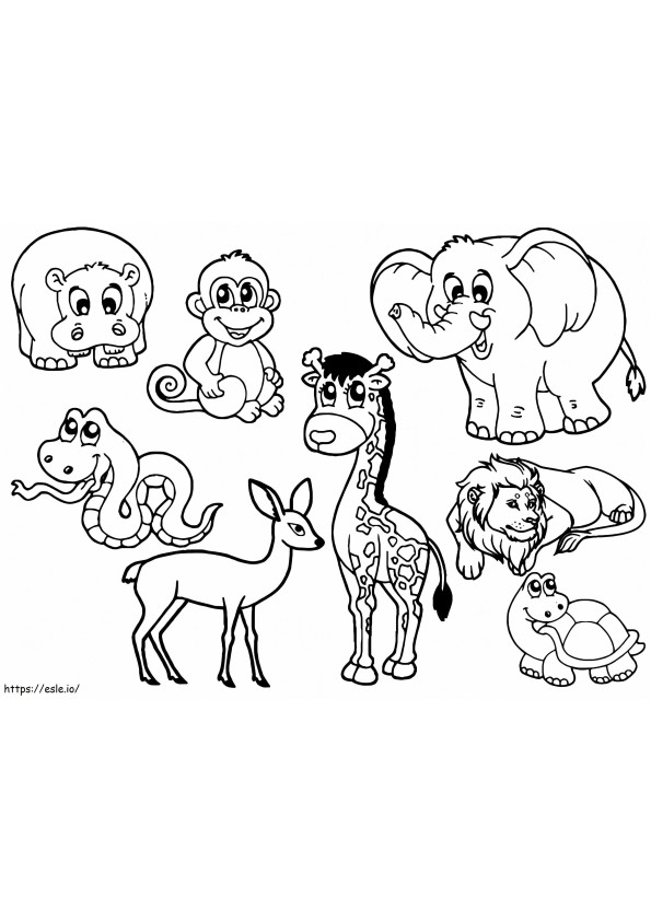 Coloriage Beaux animaux du zoo à imprimer dessin