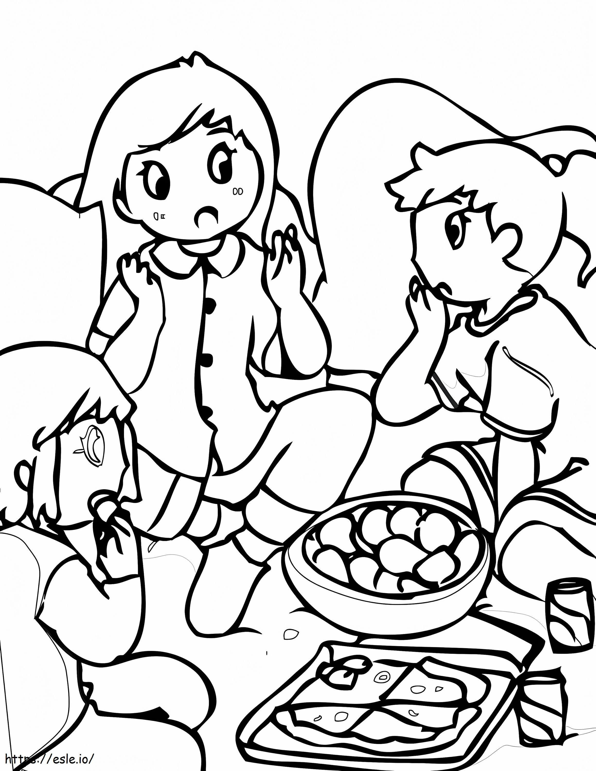 Sleepover coloring page