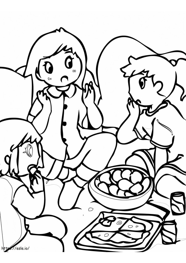 Sleepover coloring page