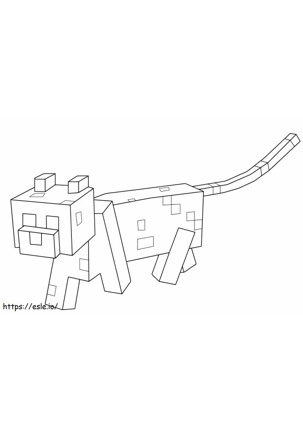 Minecraft Cat Walking coloring page