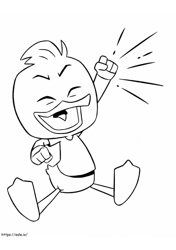 Happy Dewey Duck From Ducktales coloring page