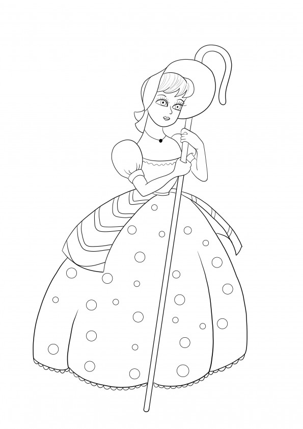 A doll Bo peep to color and free to print