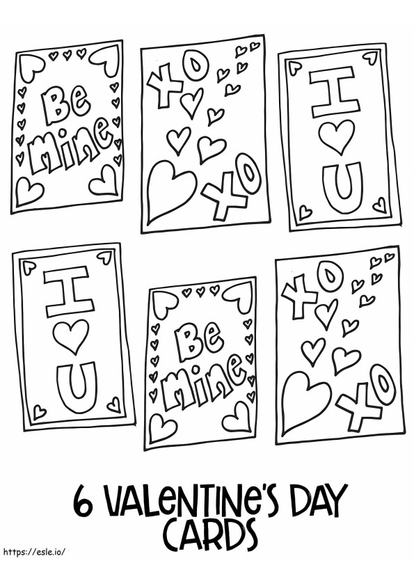Valentin-napi képeslapok kifestő