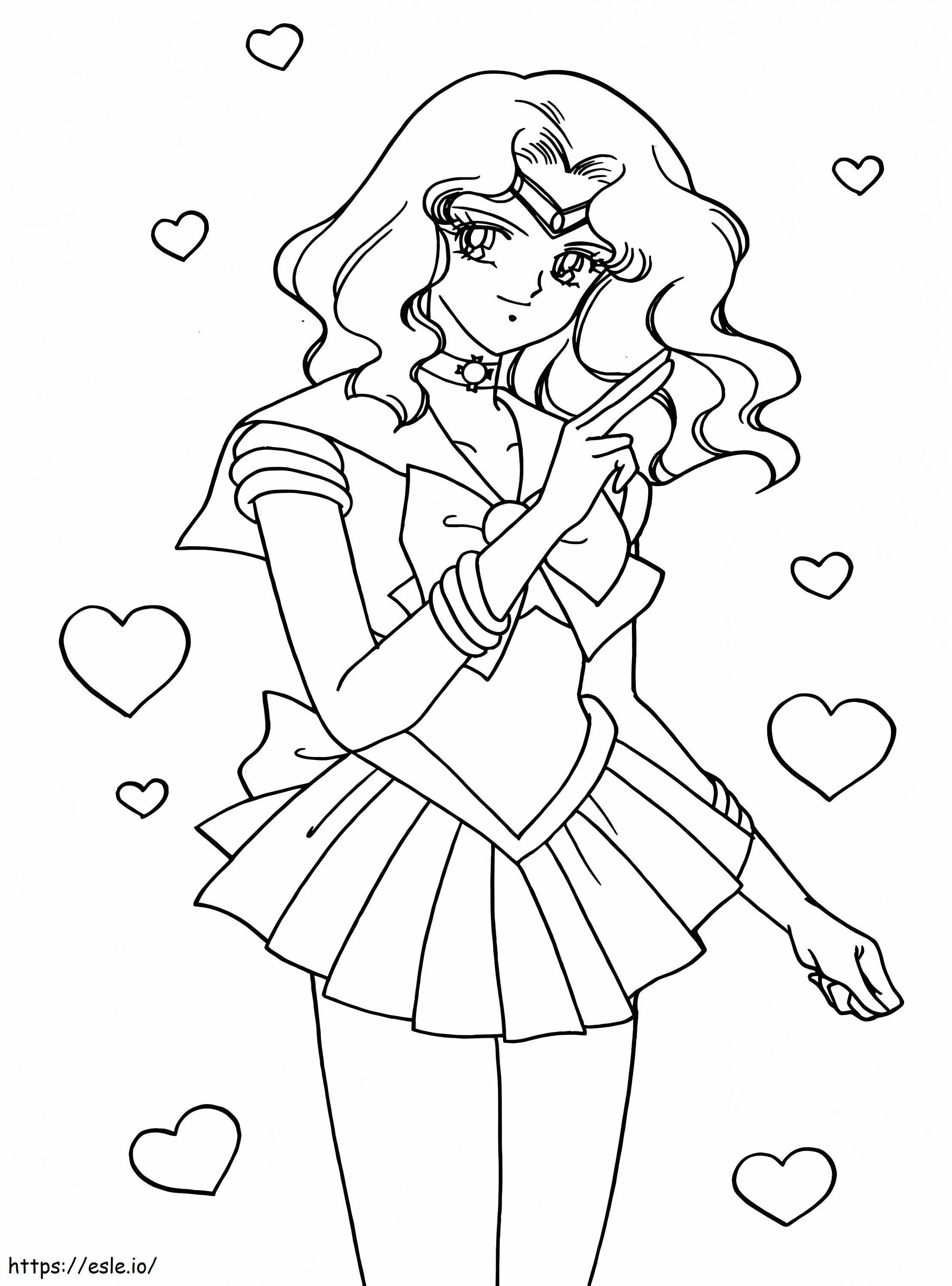 Cute Sailor Neptune coloring page