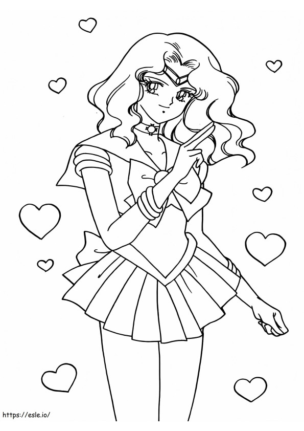 Cute Sailor Neptune coloring page