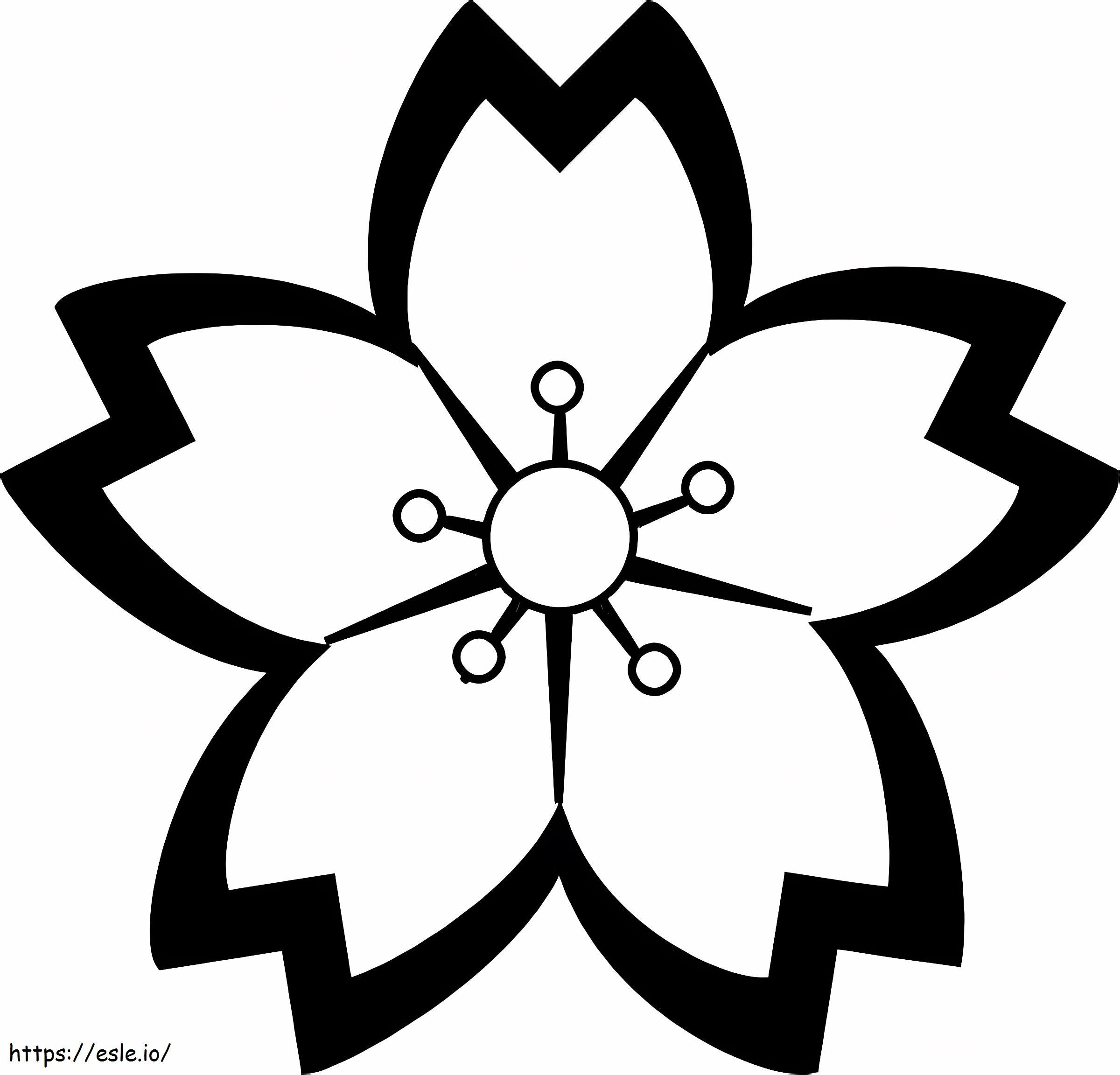 Logotipo Da Flor De Cerejeira para colorir