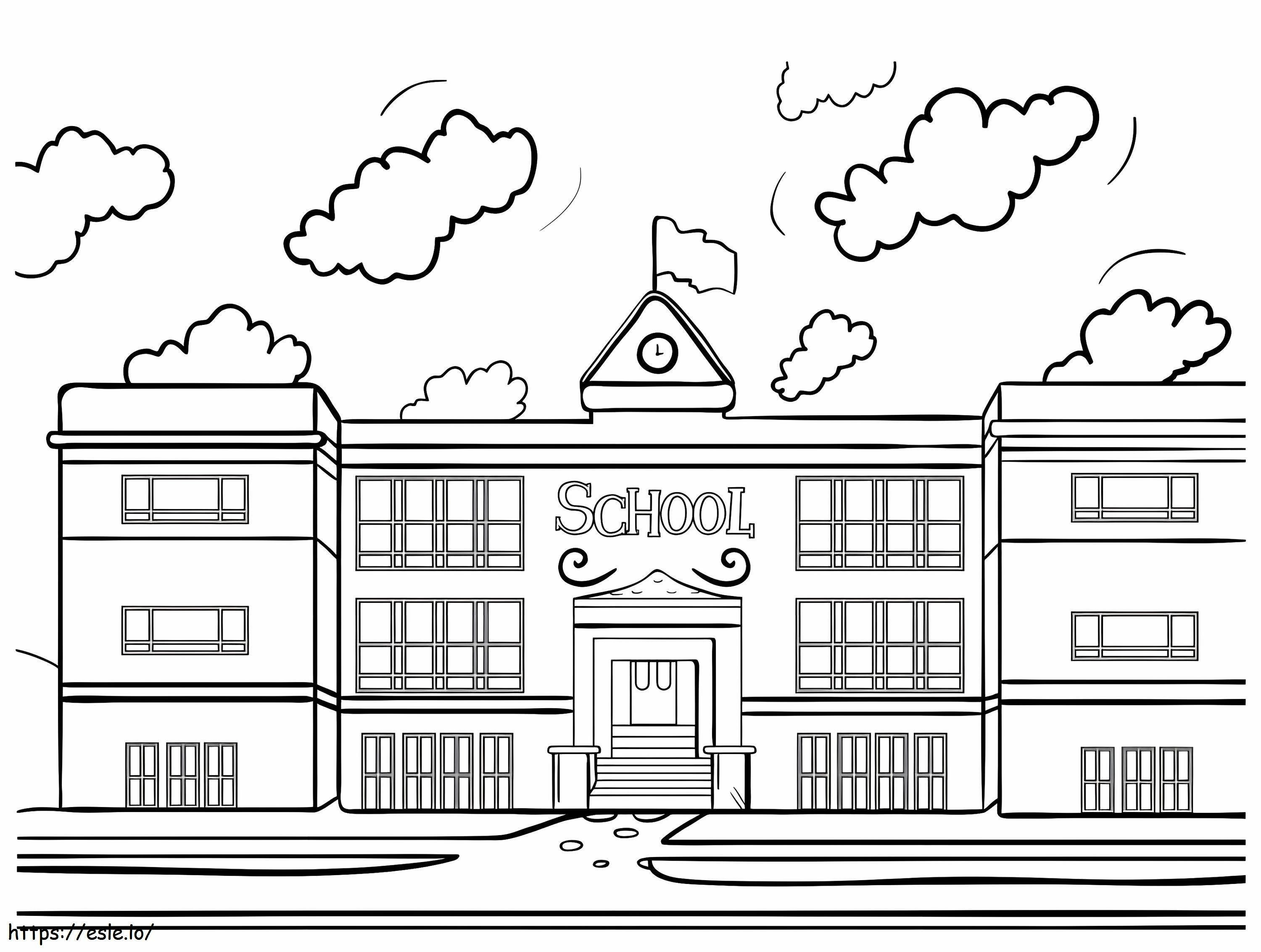 School Building coloring page