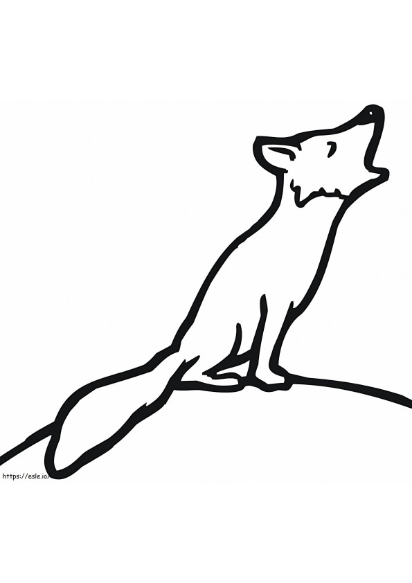 Red Fox Howling coloring page
