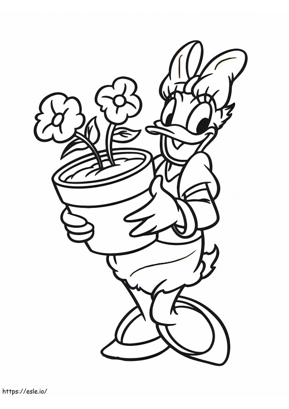 Daisy Duck Easter Cartoon coloring page