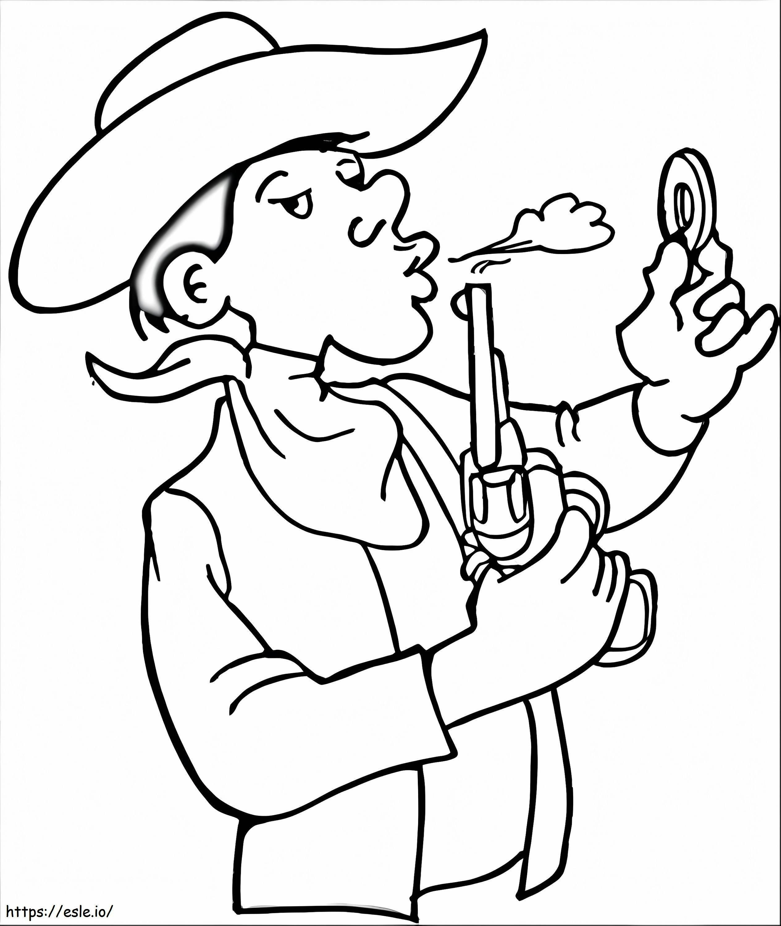 Cowboy-gezicht kleurplaat kleurplaat
