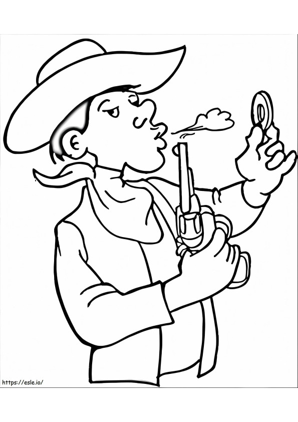 Cowboy-gezicht kleurplaat kleurplaat