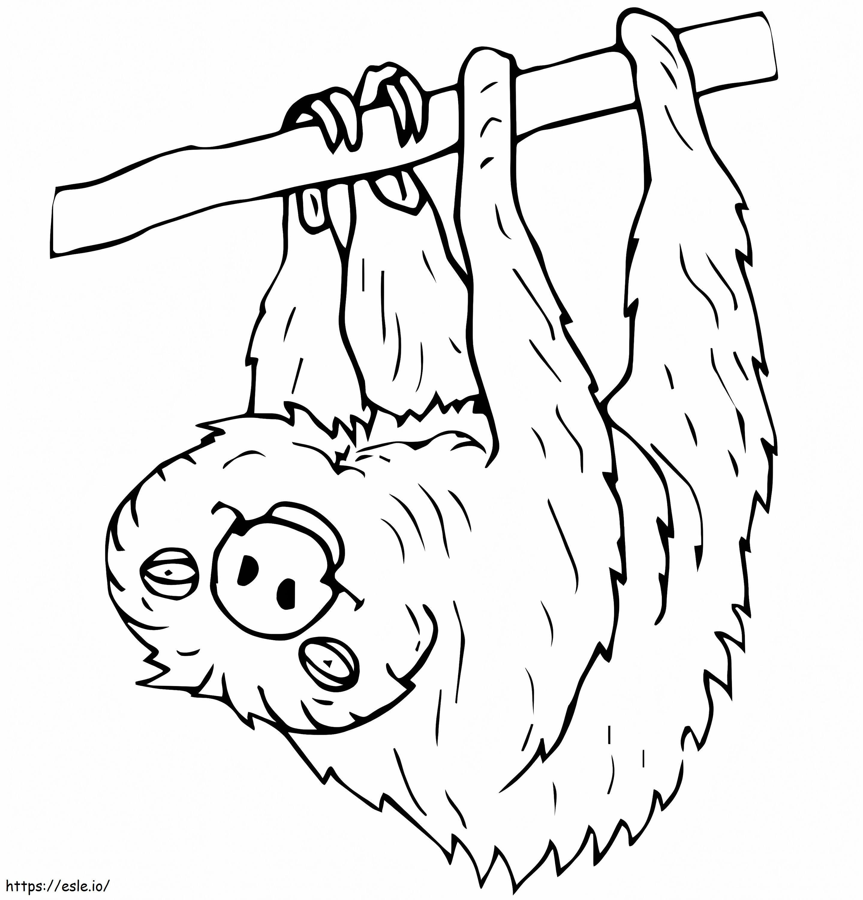 Sloth Berjari Dua 1 Gambar Mewarnai