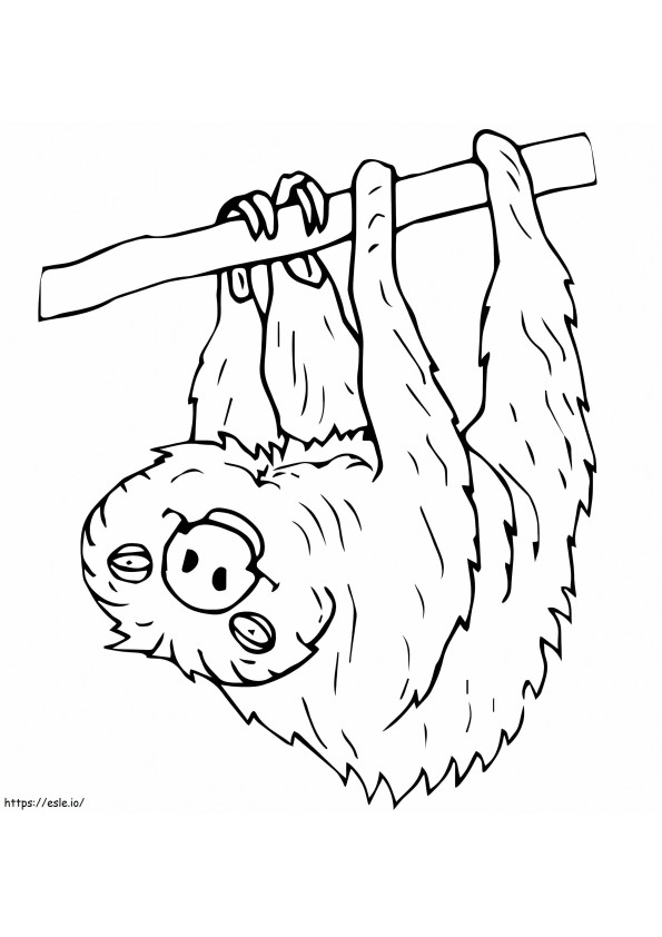 Sloth Berjari Dua 1 Gambar Mewarnai