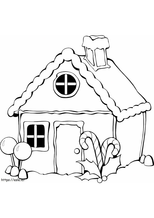 Simple Gingerbread House coloring page