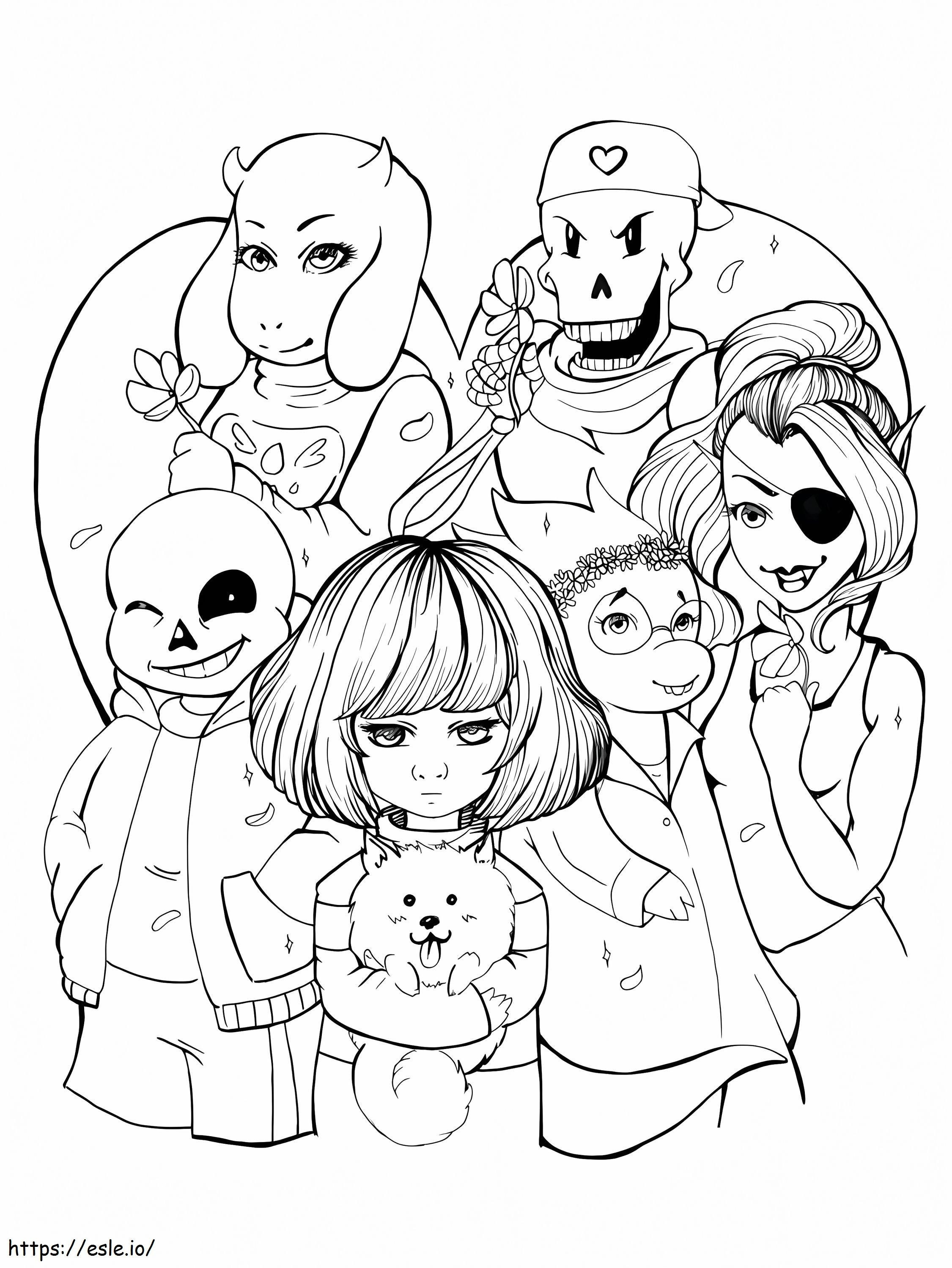 Undertales Characters 1 coloring page