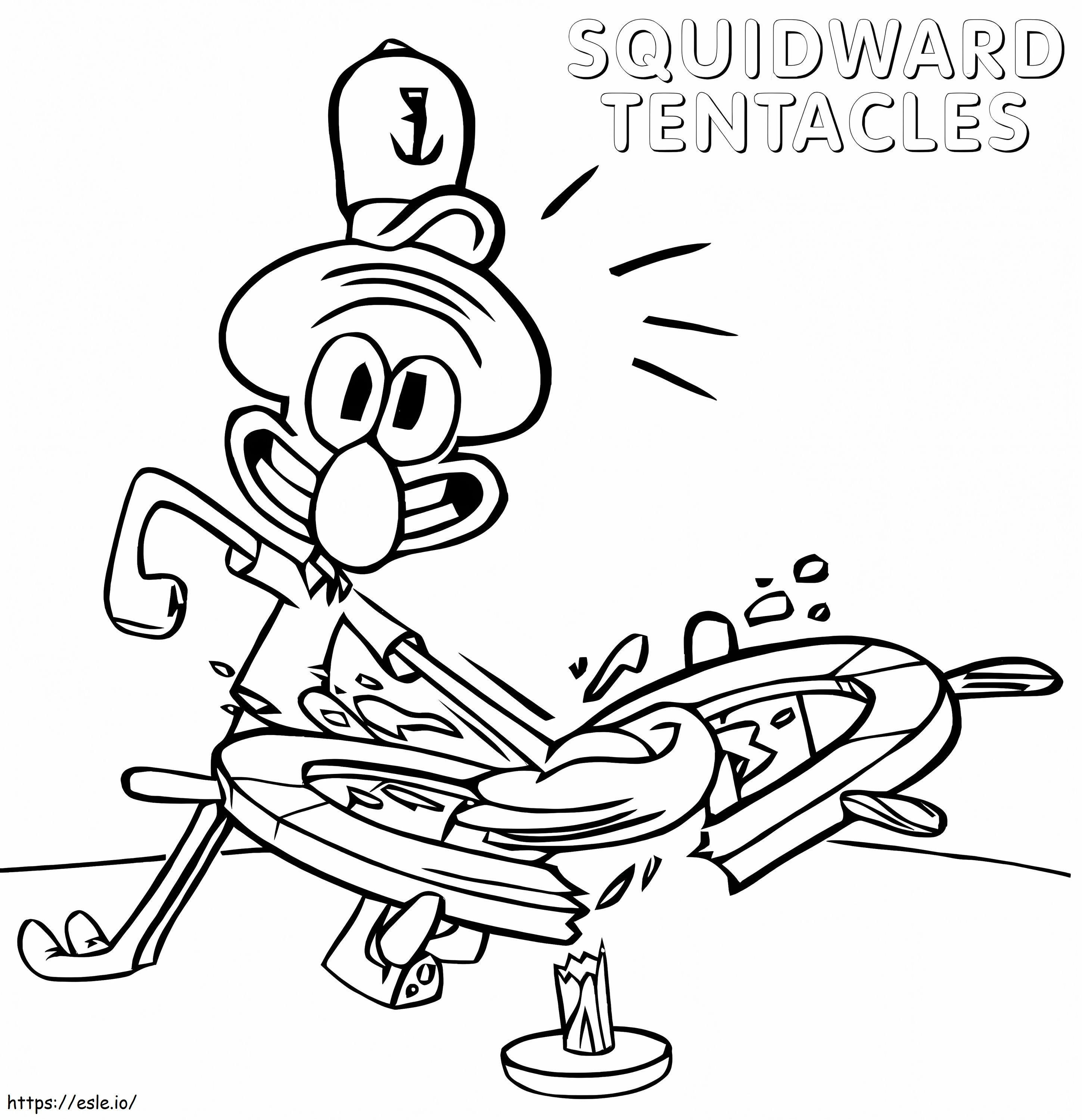 Funny Squidward Tentacles coloring page