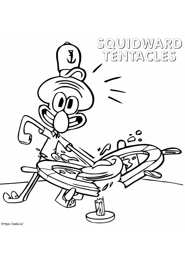 Funny Squidward Tentacles coloring page