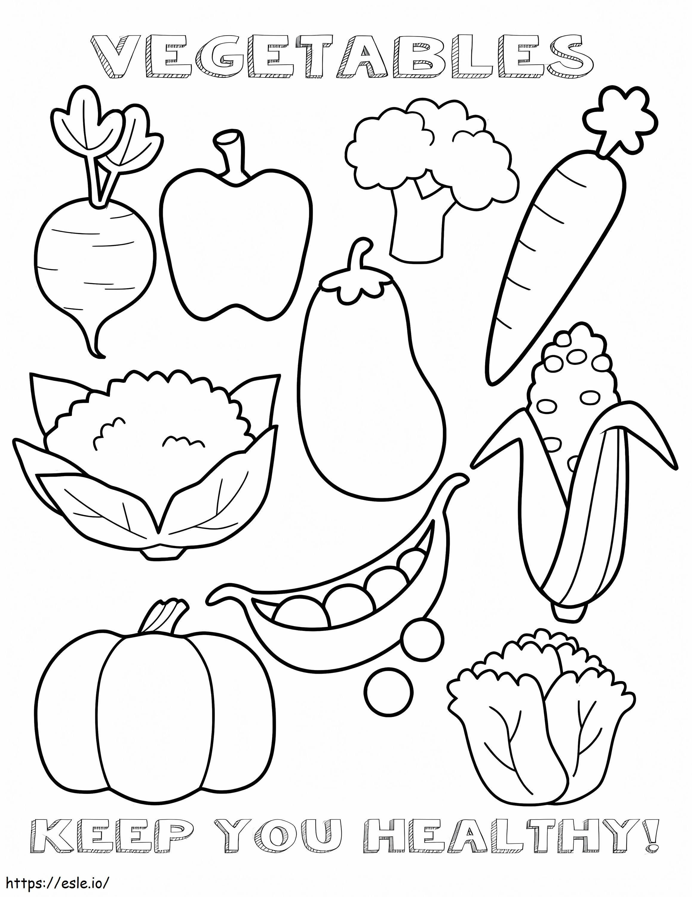 Gesundes Gemüse ausmalbilder