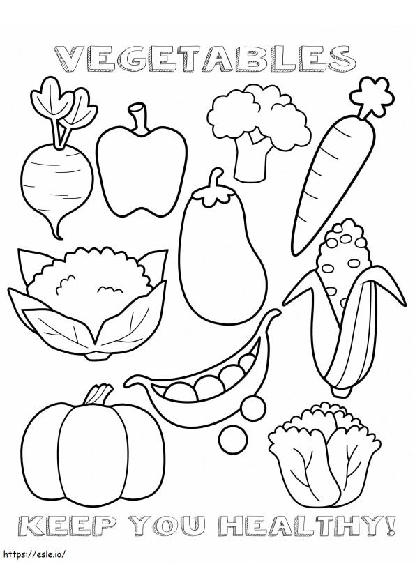 Healthy Vegetables coloring page