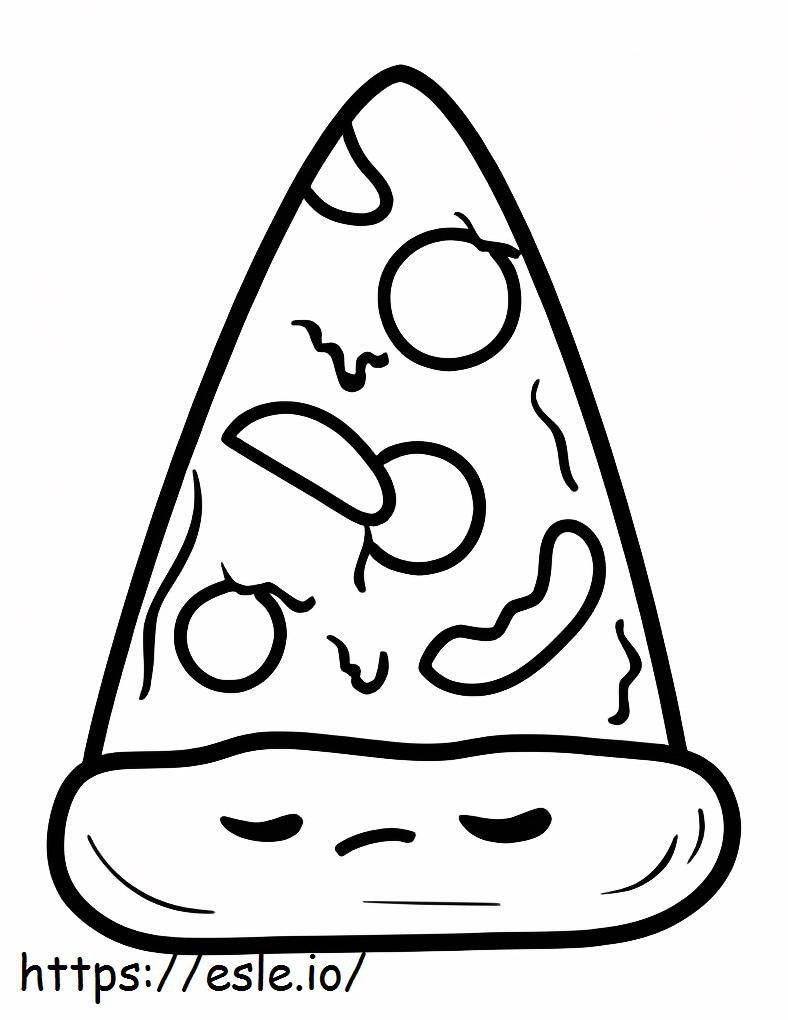 Pizza de desenho animado para colorir