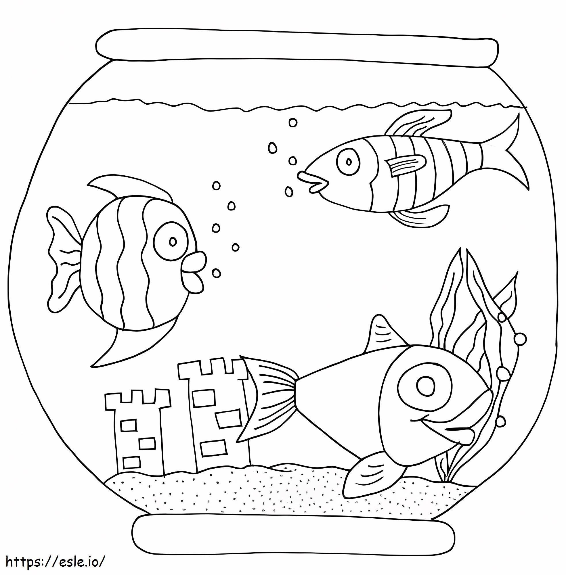 Fish Bowl Printable coloring page