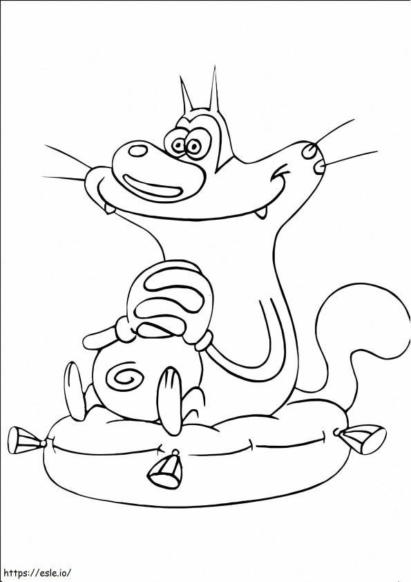 Oggy Sitting coloring page
