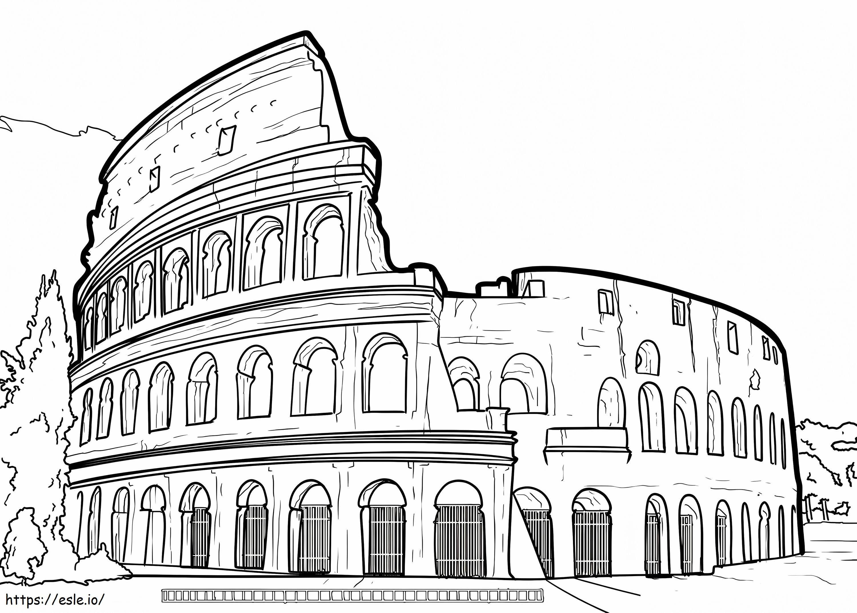1542941788 Plansa de colorat Colosseum 1 de colorat