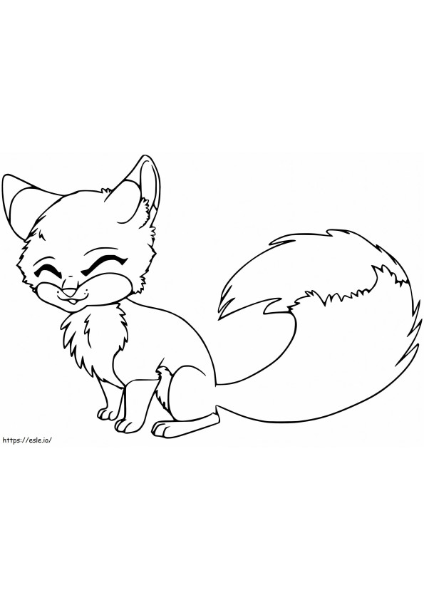 Cute Fox 3 coloring page