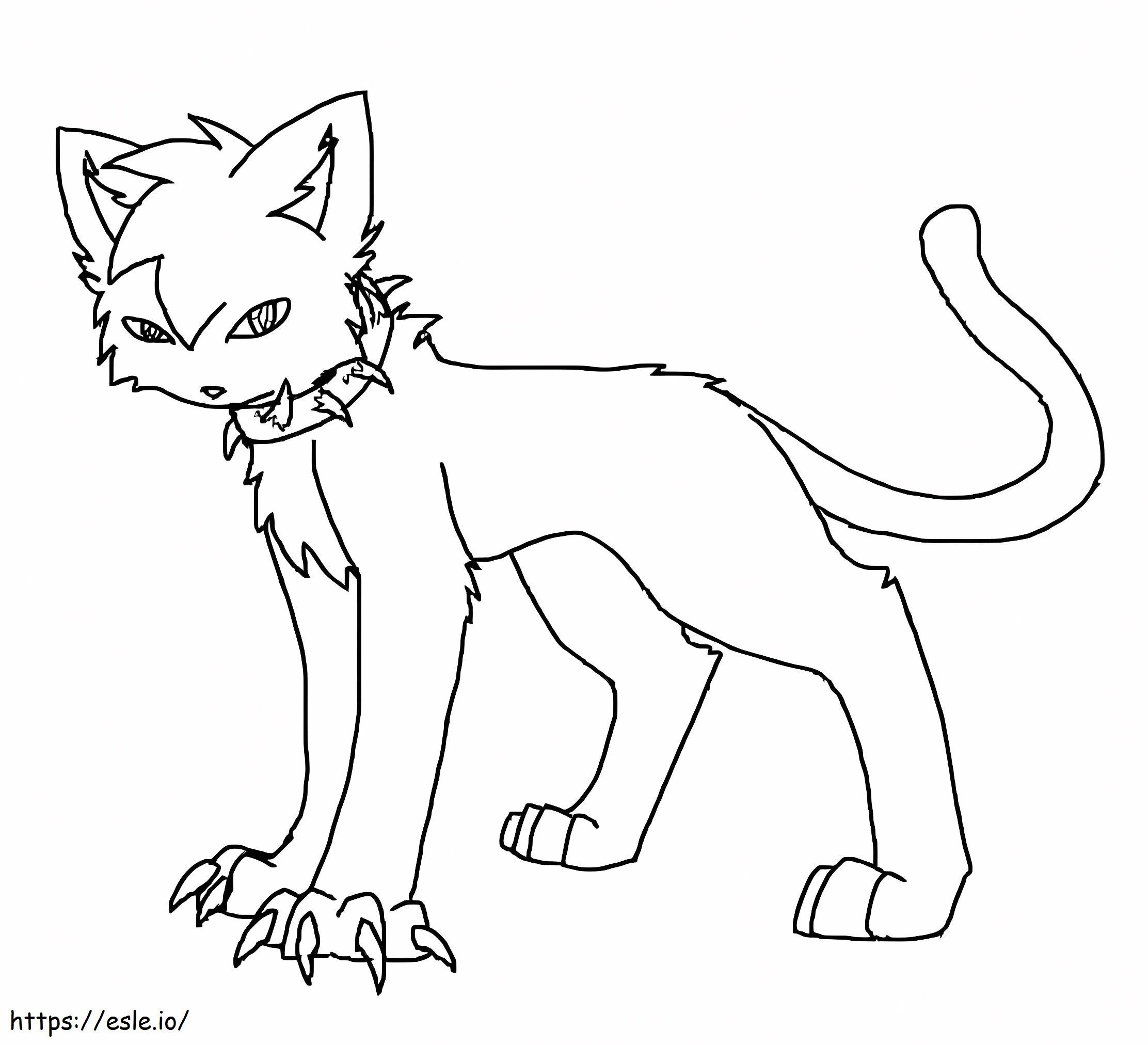 Dibujos animados de la galería de gatos guerreros para colorear