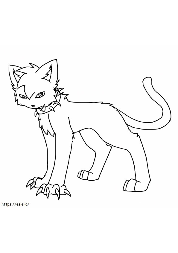 Dibujos animados de la galería de gatos guerreros para colorear