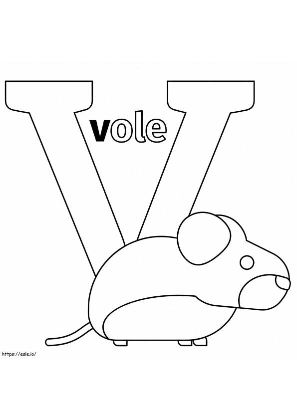 Vole Letter V coloring page