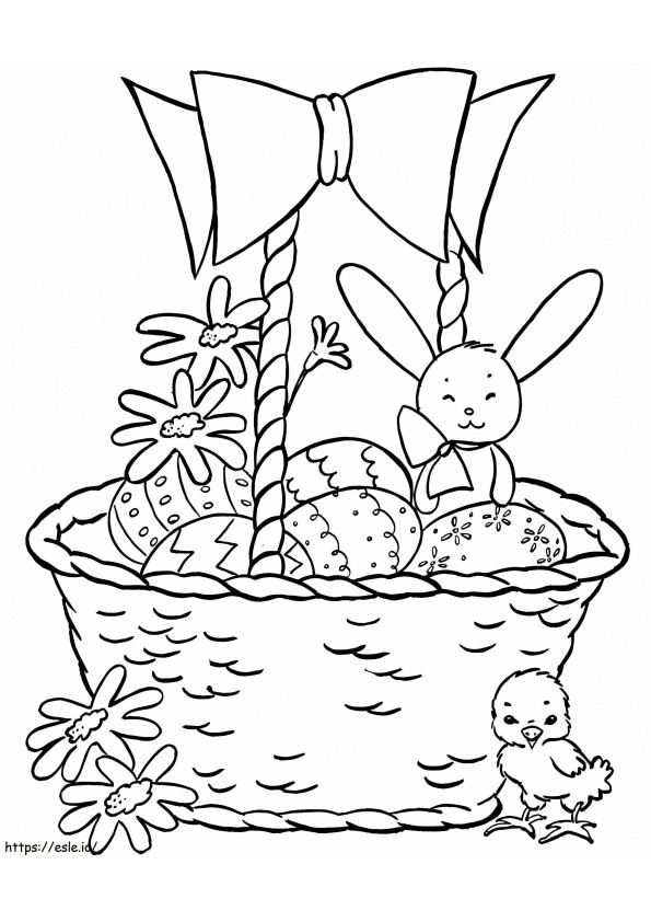 Adorable Easter Basket coloring page