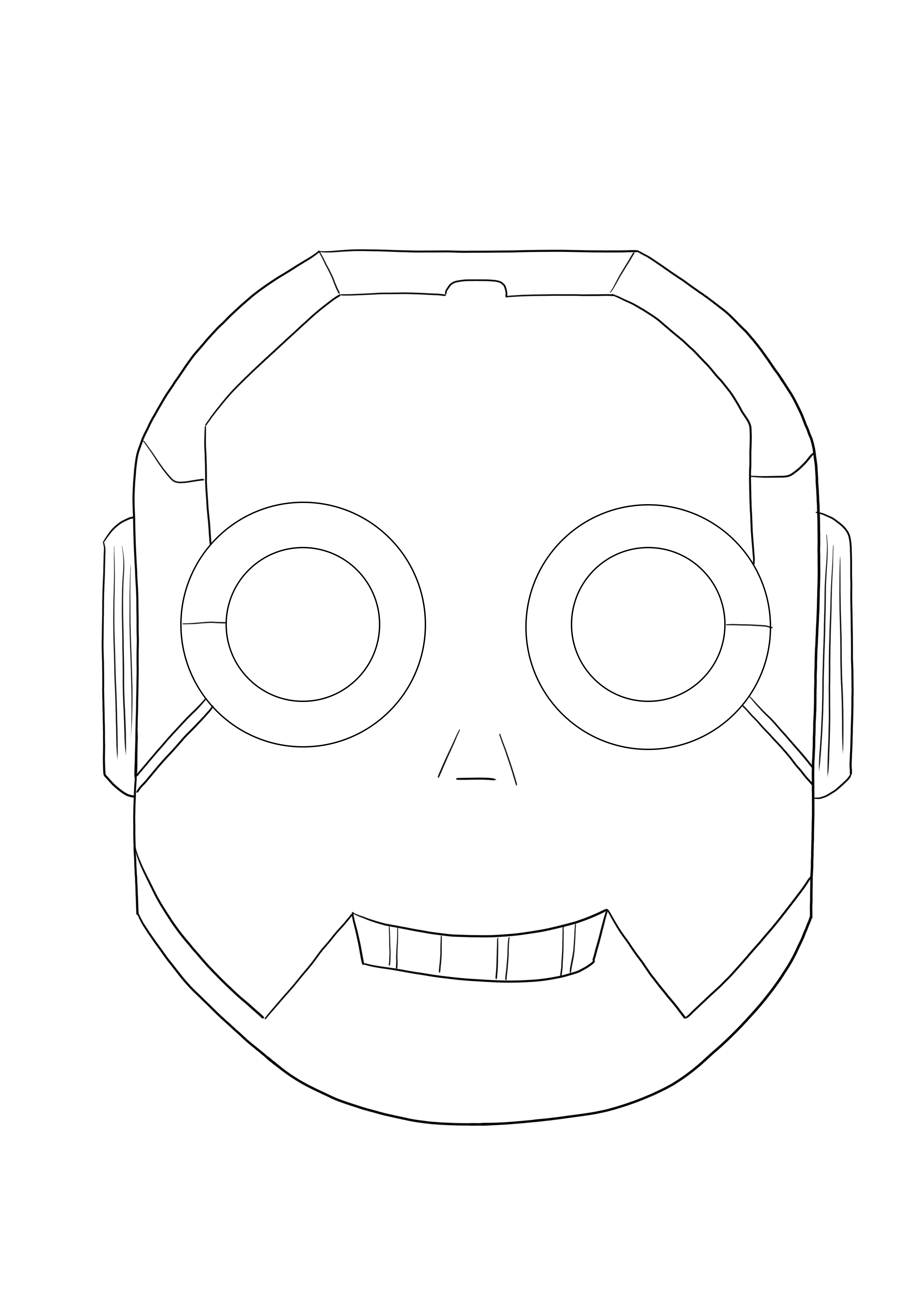 Maska robota do pobrania za darmo i pokolorowania dla dzieci