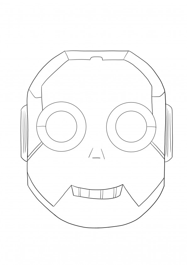 Máscara de robot gratis para descargar y colorear para niños.