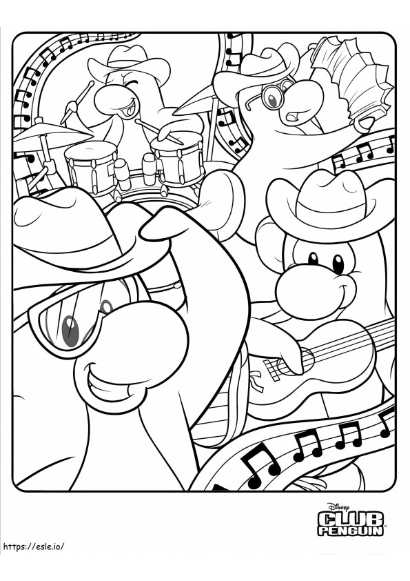 Club Penguin Music coloring page