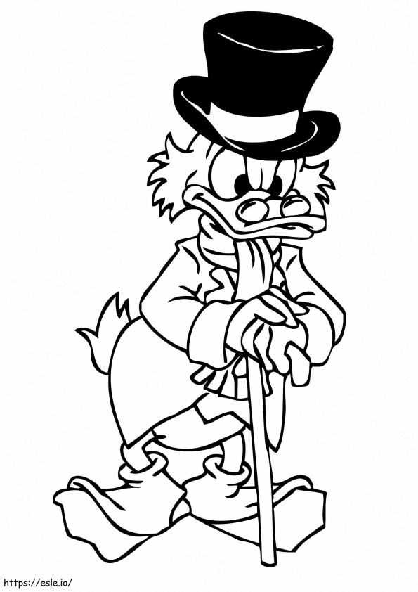 Angry Scrooge McDuck coloring page