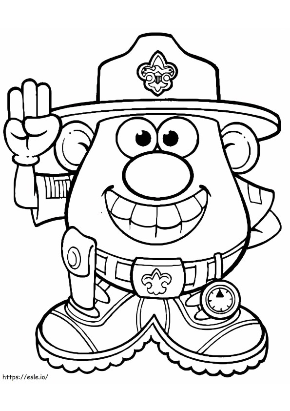 Sr. Xerife Cabeça de Batata para colorir