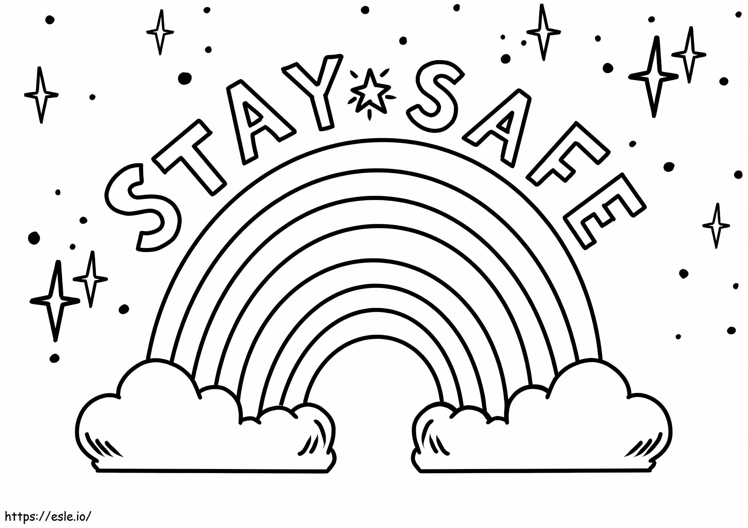 Stay Safe Rainbow coloring page