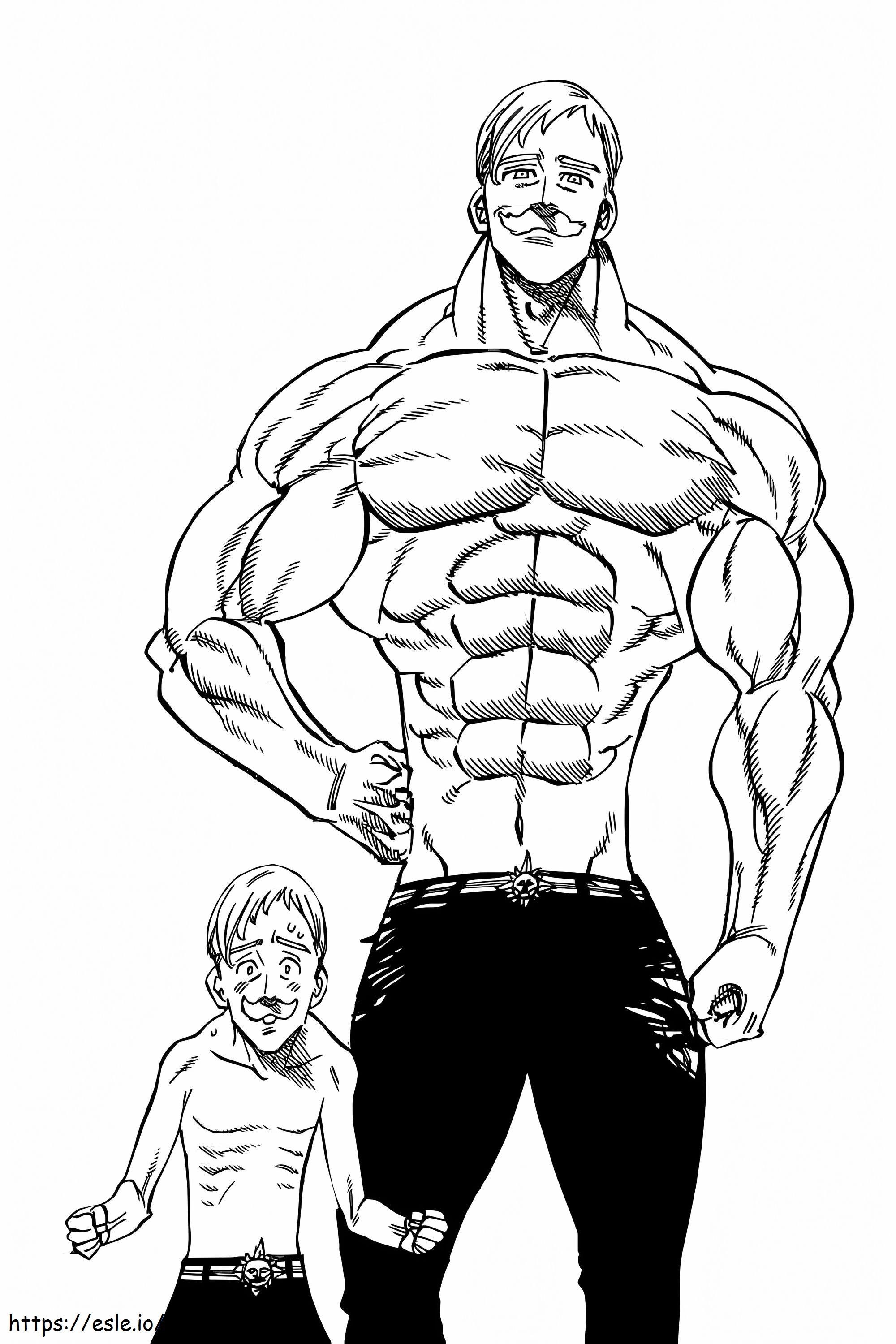 Big And Small Escanor coloring page